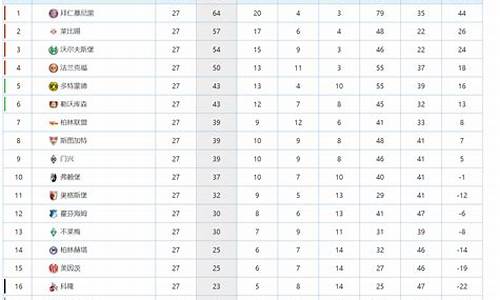2019德甲冠军是谁_2019德甲联赛积分榜